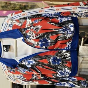 Nike Floral Track Jacket - Red, Blue, Black